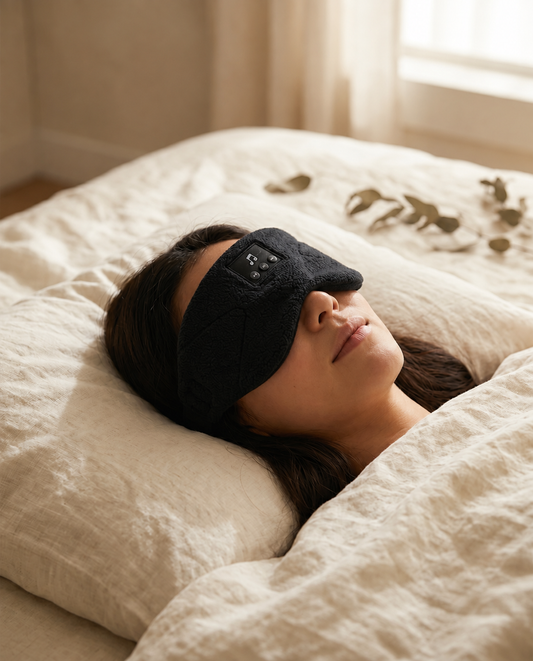 Olynne Silence porté, masque de sommeil Bluetooth sur les yeux