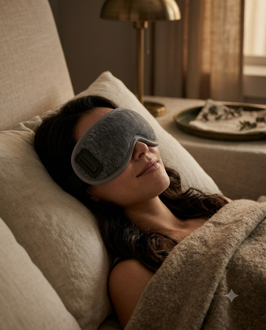 Olynne Essentiel porté, masque de sommeil chauffant sur les yeux
