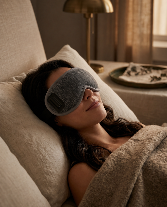 Olynne Essentiel porté, masque de sommeil chauffant sur les yeux