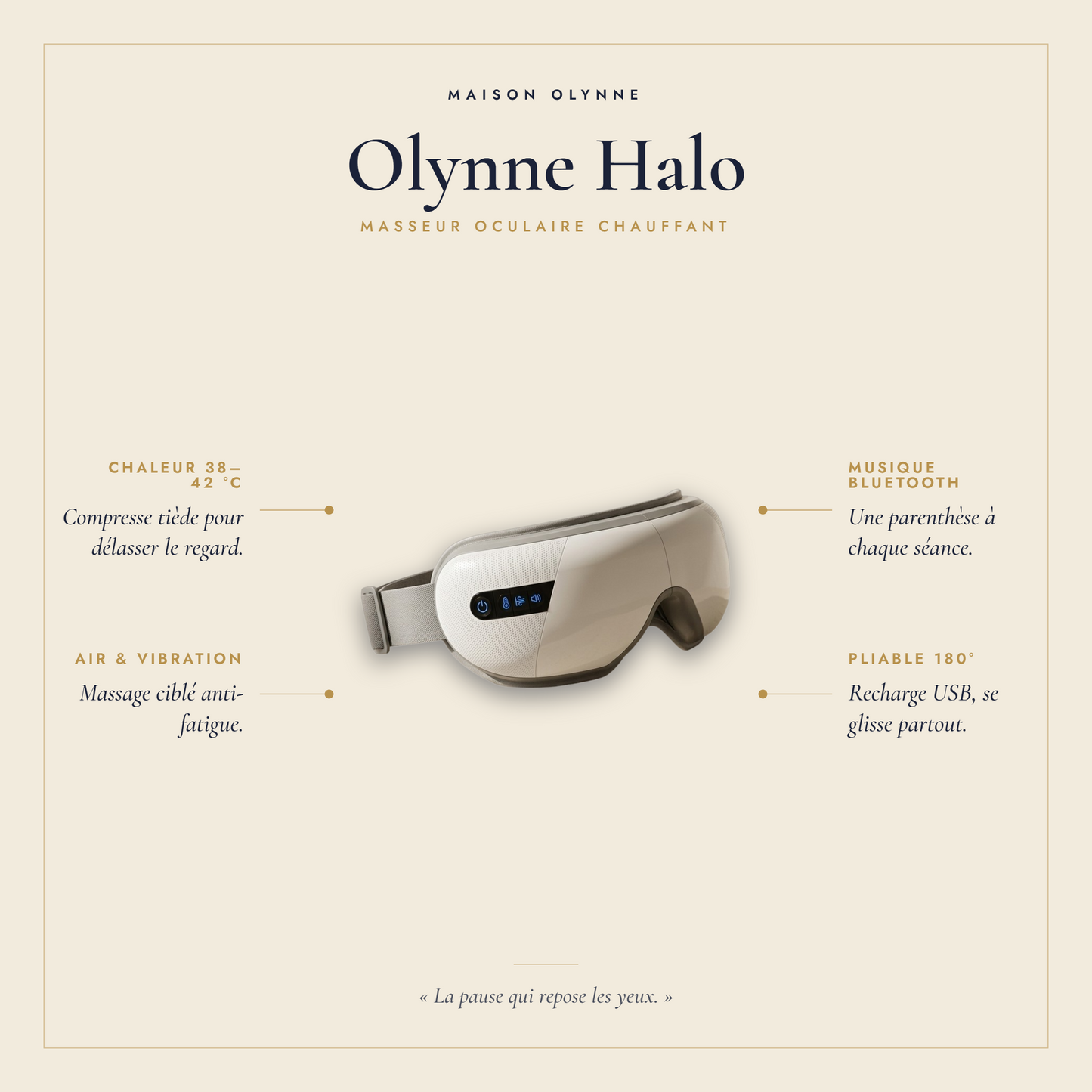 Olynne Halo, masseur oculaire chauffant et massant Maison Olynne